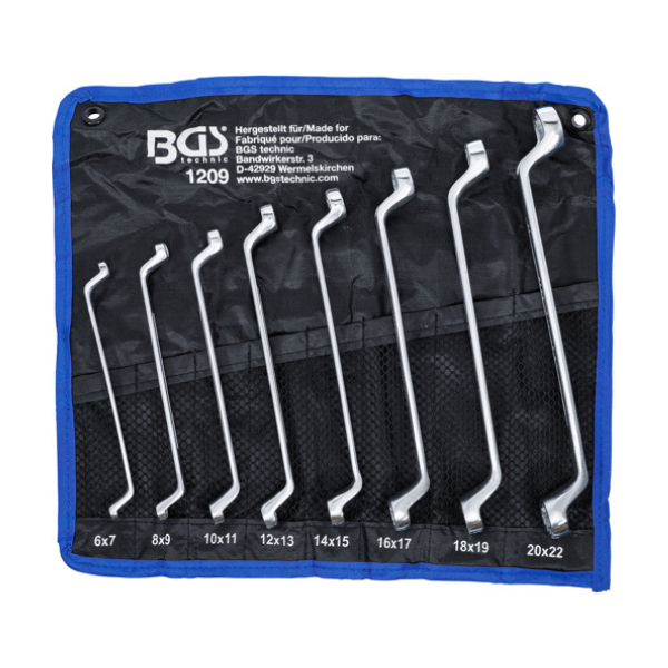 Jogo de chaves | 6 x 7 - 20 x 22 mm | 8 peças