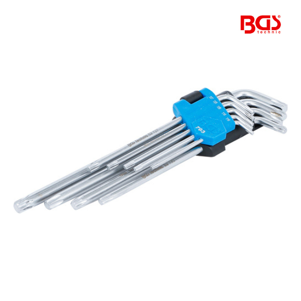 Chaves Allen | extra longas | Torx T10 - T50 | 9 peças