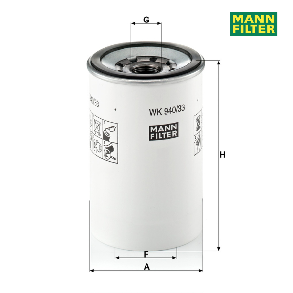 Filtro de combustível MANN WK940/33 x