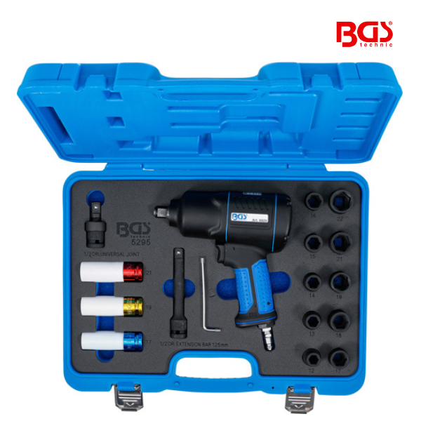 Chave pneumática e chaves de caixa 1/2" | 1200 Nm | 16 peças