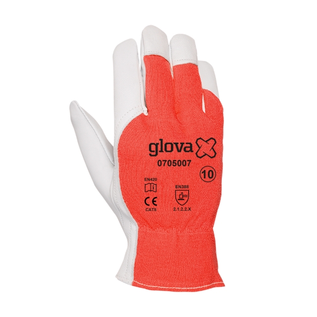 Luva Algodão/Pele Cabra