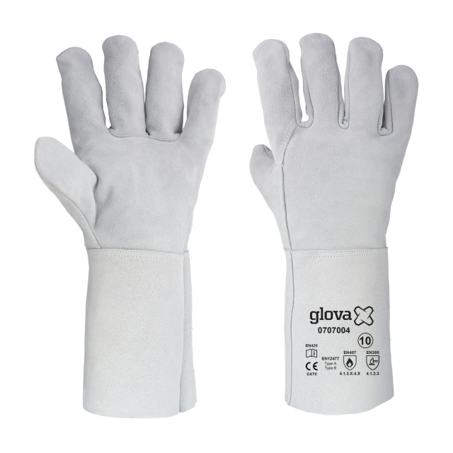 Luva Soldador Crute Bovino Cinzenta 35 cm