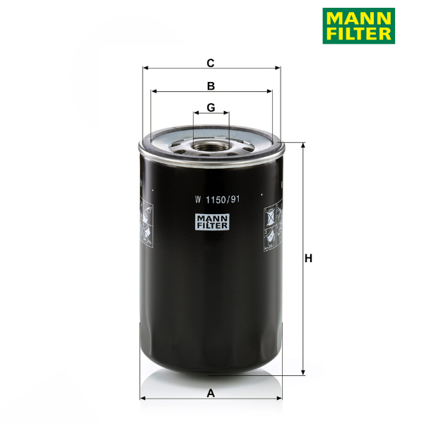 Filtro hidráulico MANN W1150/91