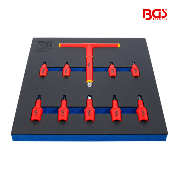 Conjunto de pontas VDE 3/8"- 1/2" | sextavado 4 - 10 mm | 10 peças