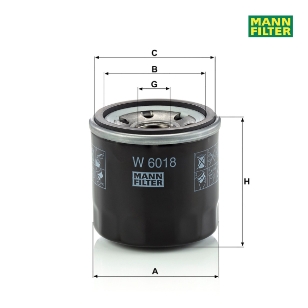 Filtro de óleo MANN W 6018