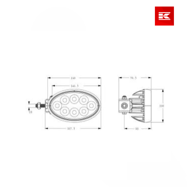 Luz de trabalho LED, 56 W, 5320 lm