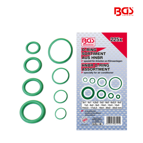 Sortido de o-rings AACC | Ø 3 - 22 mm | 225 peças