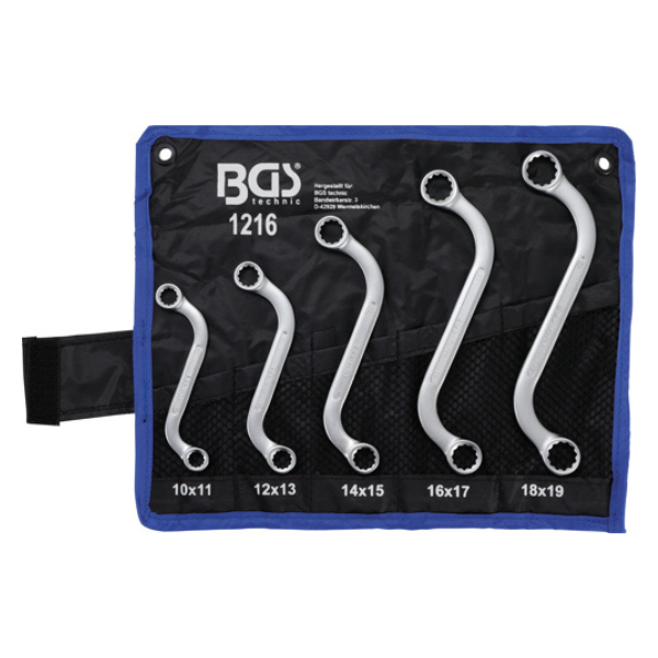 Jogo de chaves | Forma em S | 10 x 11 - 18 x 19 mm | 5 peças