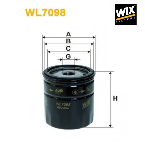Filtro de óleo WIX WL7098