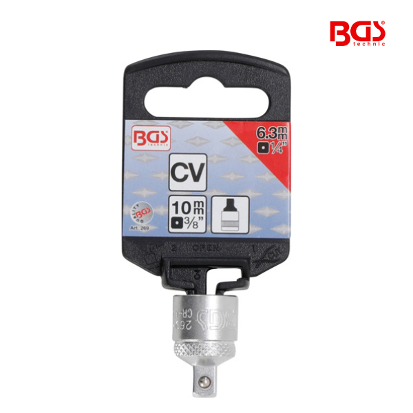 Adaptador | Quadrado externo    3/8" - Sextavado externo   1/4"