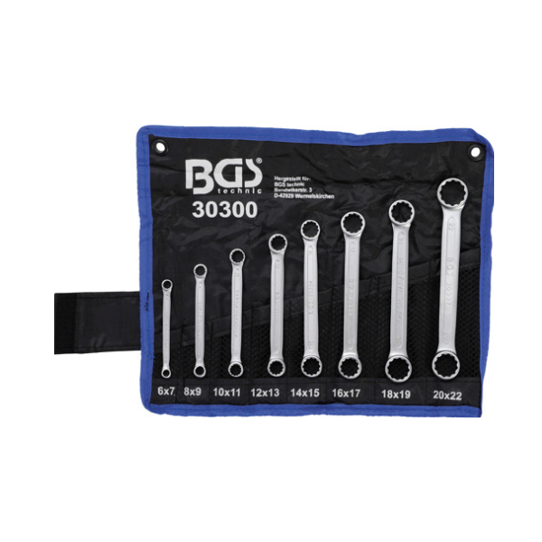 Jogo de chaves | extra planas | 6 - 22 mm | 8 peças