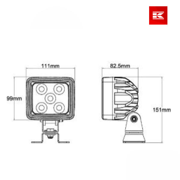 Luz de trabalho LED, 67W, 5600lm