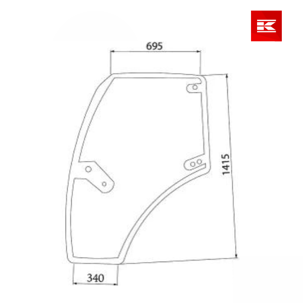 Vidro de porta p/DEUTZ-FAHR