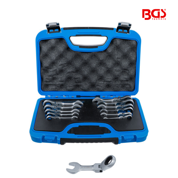 Jogo de chaves articuladas com roquete | 8 - 19 mm | 12 peças