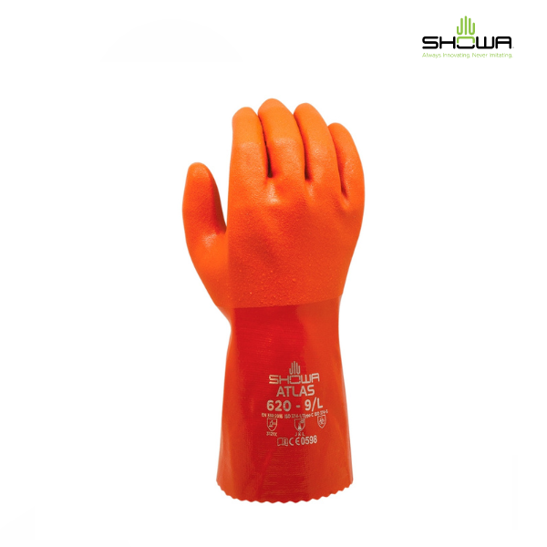 Luva Algodão Revestimento PVC Laranja 30 CM