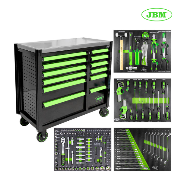 Carrinho de ferramentas XL com 12 gavetas | Verde