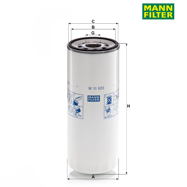 Filtro óleo l.duração MANN W11020