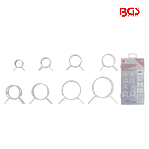 Conjunto de abraçadeiras de mola Ø 6,5 - 18 mm | 80 peças