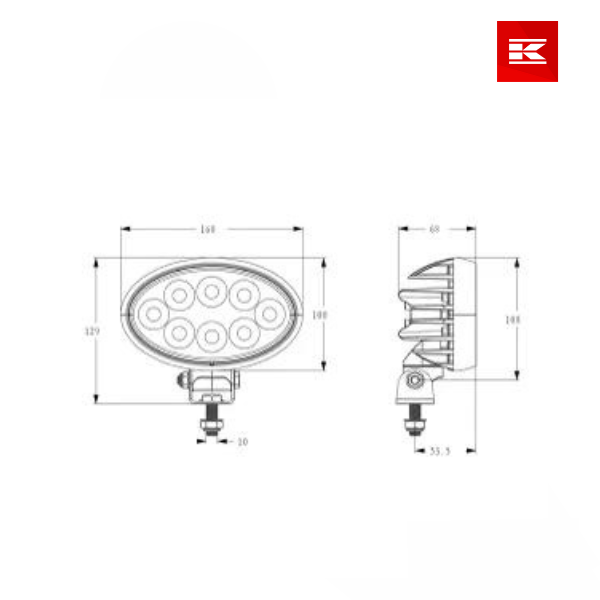 Luz de trabalho LED, 56 W, 5320 lm