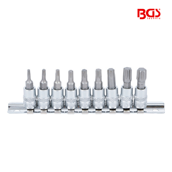Conjunto de bits 3/4" Torx | T10 - T50 | 9 peças