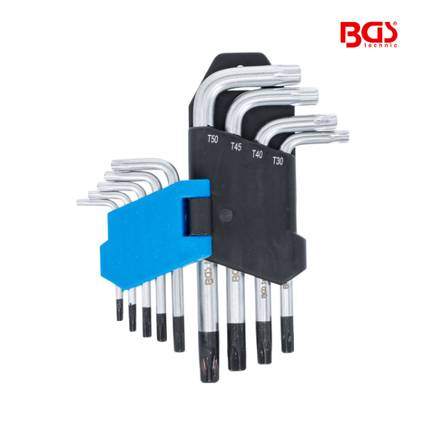 Chaves Allen | curtas | Torx T10 - T50 | 9 peças