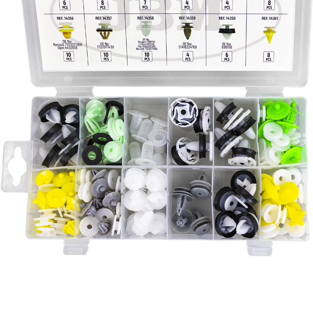 Sortido de clips para painéis de porta de Renault / Dacia | 85 peças