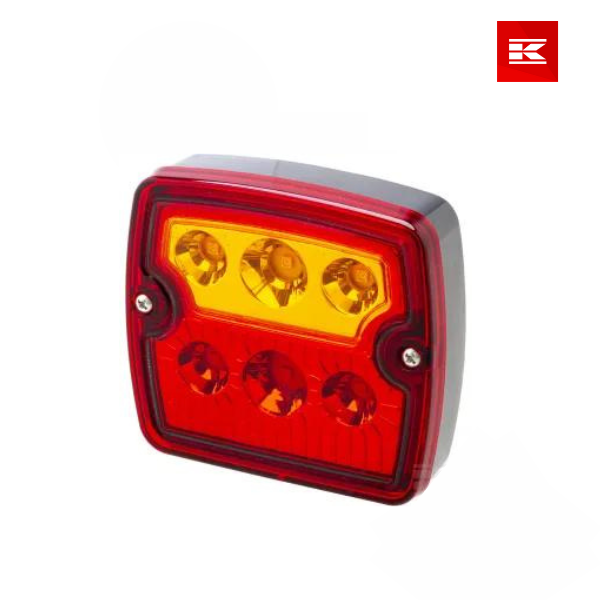 Farol traseiro LED, quadrado, 12/24V