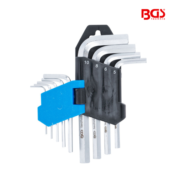 Chaves Allen | curtas | Sextavado 1,5 - 10 mm | 9 peças