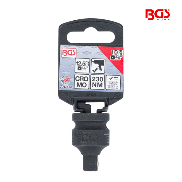 Adaptador de impacto | Quadrado externo   1/2" - Sextavado externo     3/8"