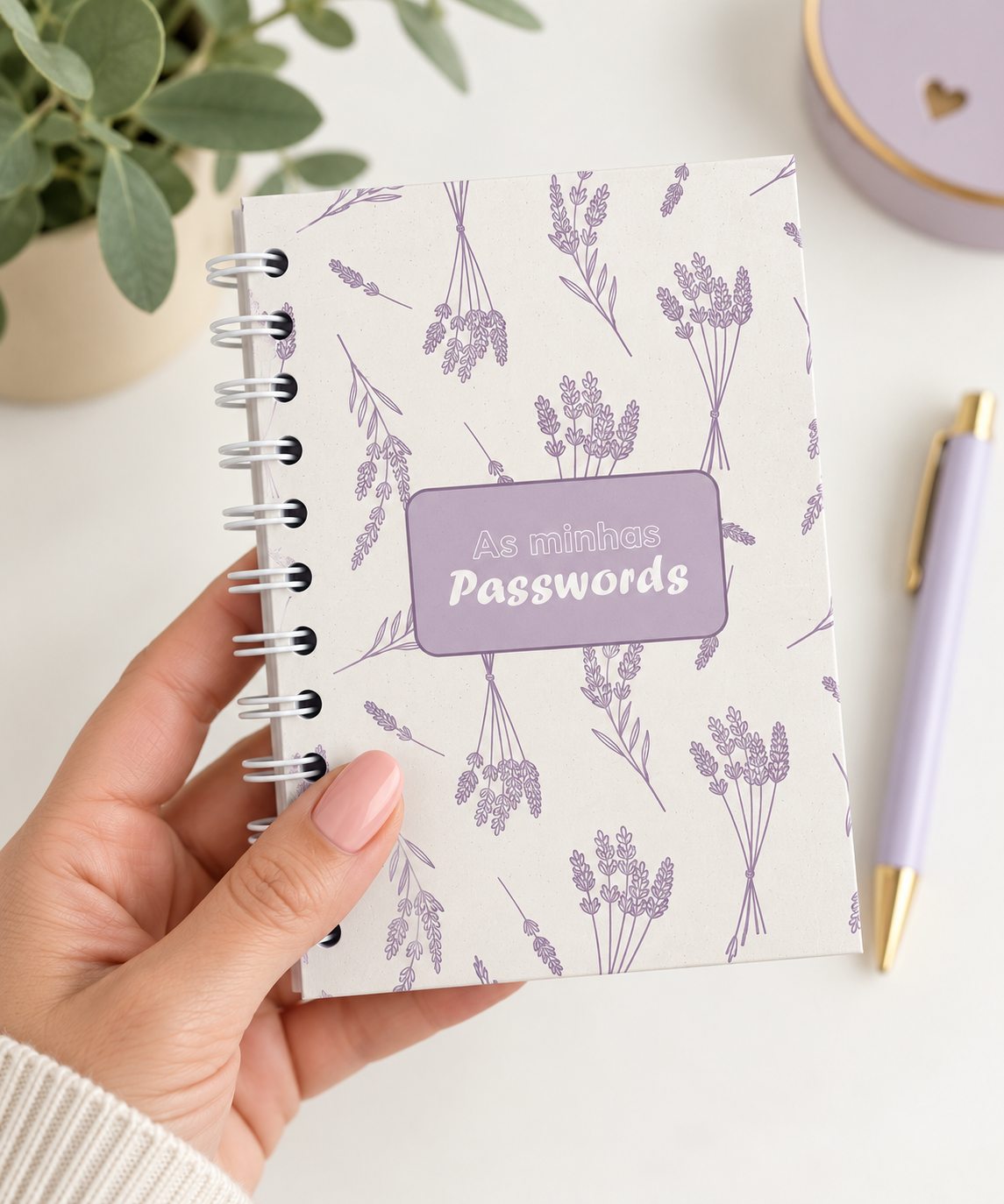 Caderno Passwords - Lavanda