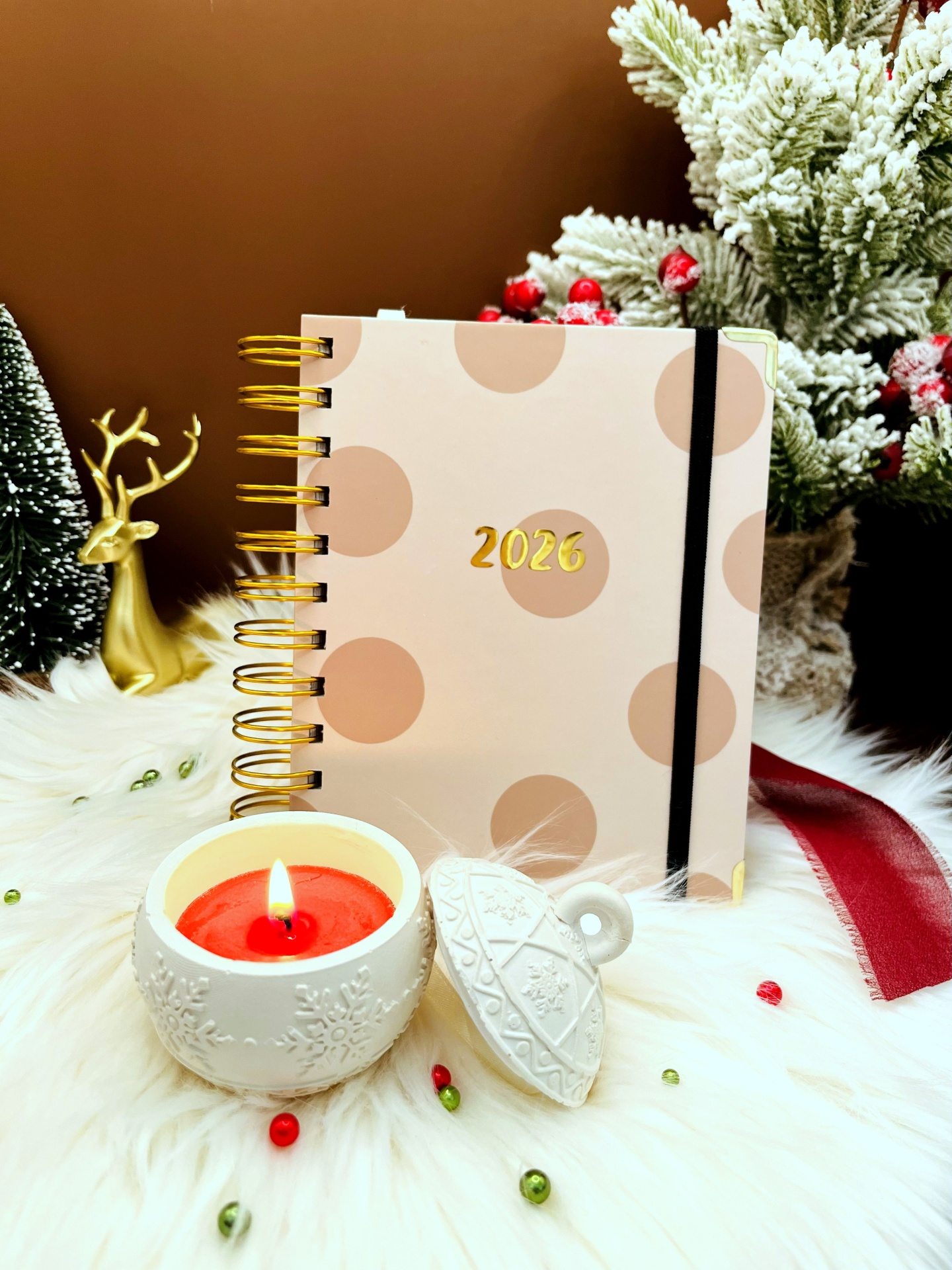 Kit Natal Mini-Agenda LuPrint & Vela DACY Candles