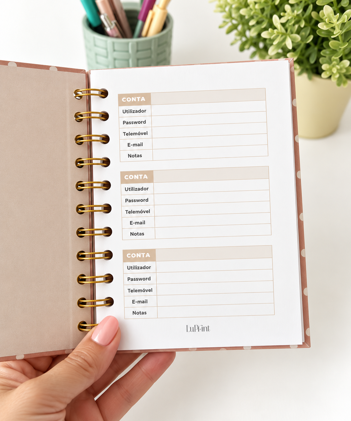Caderno Passwords - Terracota