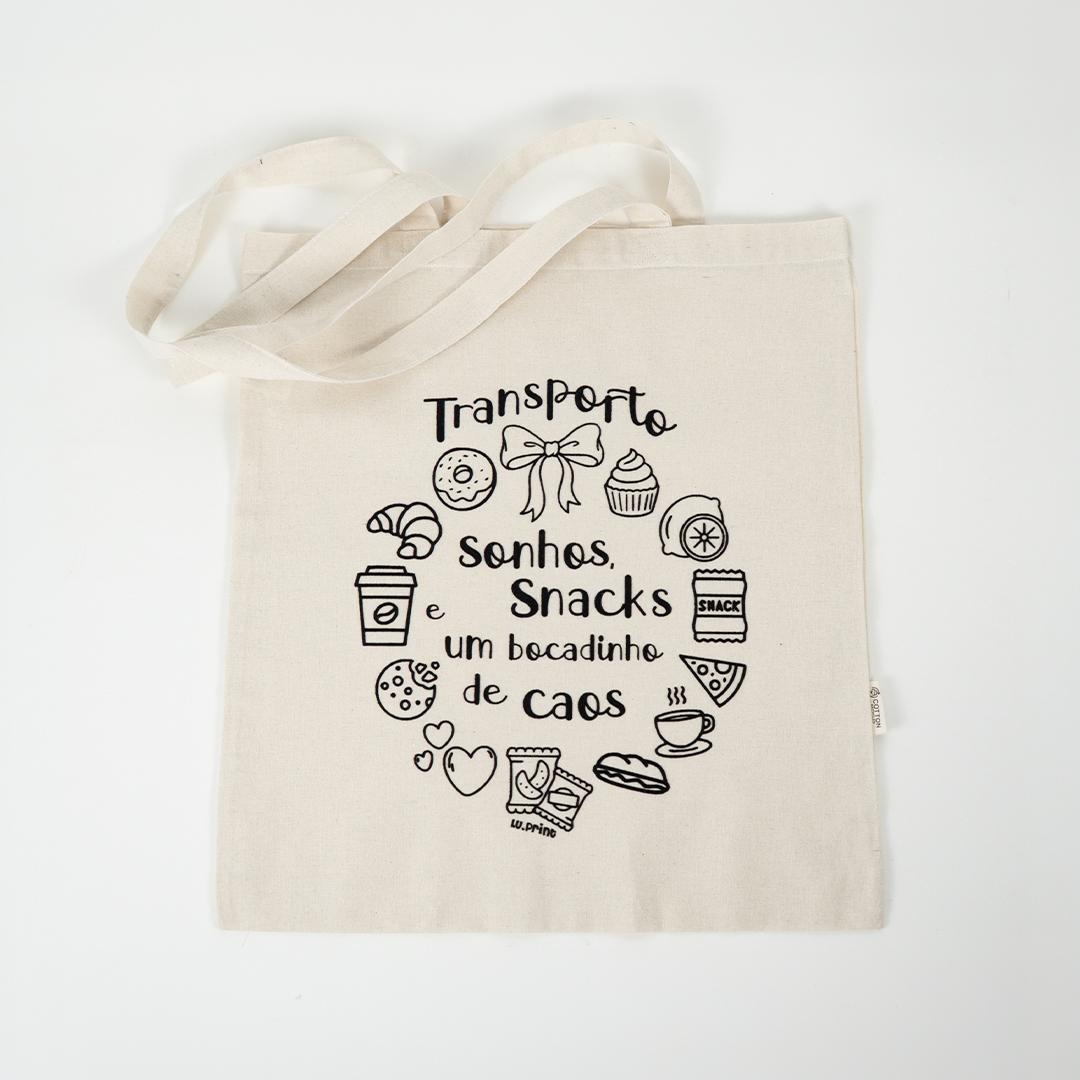 Totebag - Sonhos, Snacks e Caos