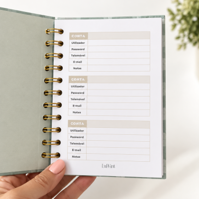 Caderno Passwords - Vichy Folha
