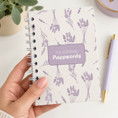 Caderno Passwords - Lavanda