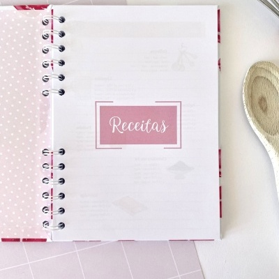 Caderno de Receitas "Pink Macarons"