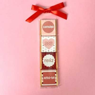 Chocolates Napolitanas Dia dos Namorados "Contigo sou feliz"