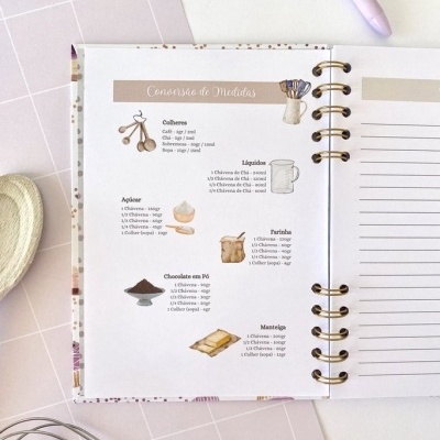 Caderno de Receitas "Sweet Cakes" - Branco