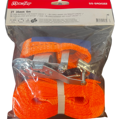 Cinta Amarração Com Roquete Gancho "J" 2T 6m