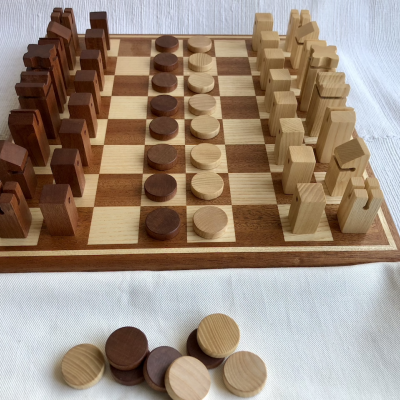 Xadrez: Tabuleiro + Peças de Xadrez + Peças Damas