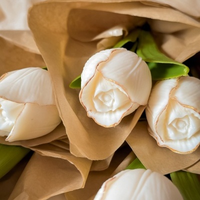 Tulipa decorativa em cera