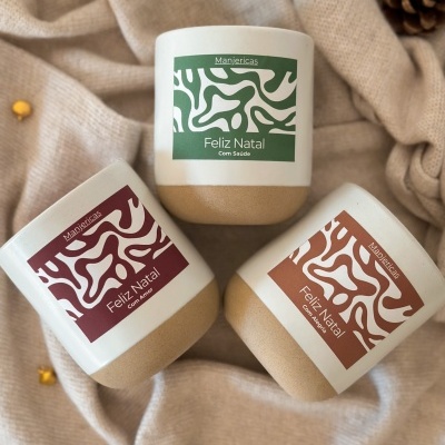 Coffret 3 velas em Copo Cerâmico