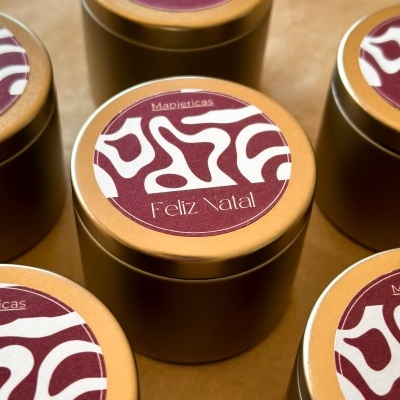 Vela em lata - Feliz Natal