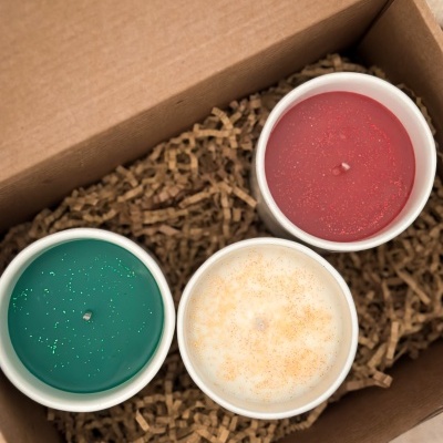 Coffret 3 velas em Copo Cerâmico