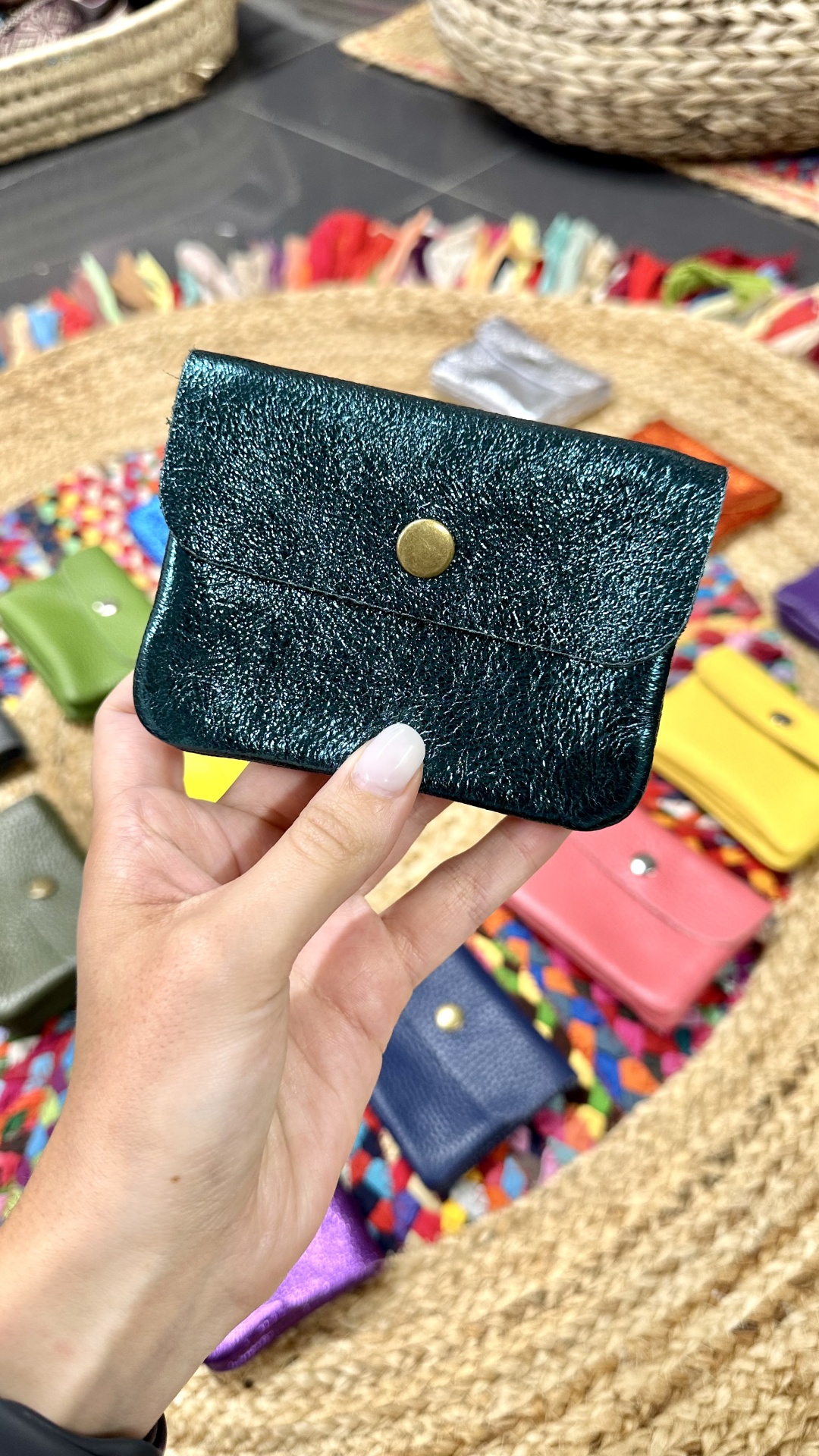 Carteira Pequena - Verde Garrafa Brilhos