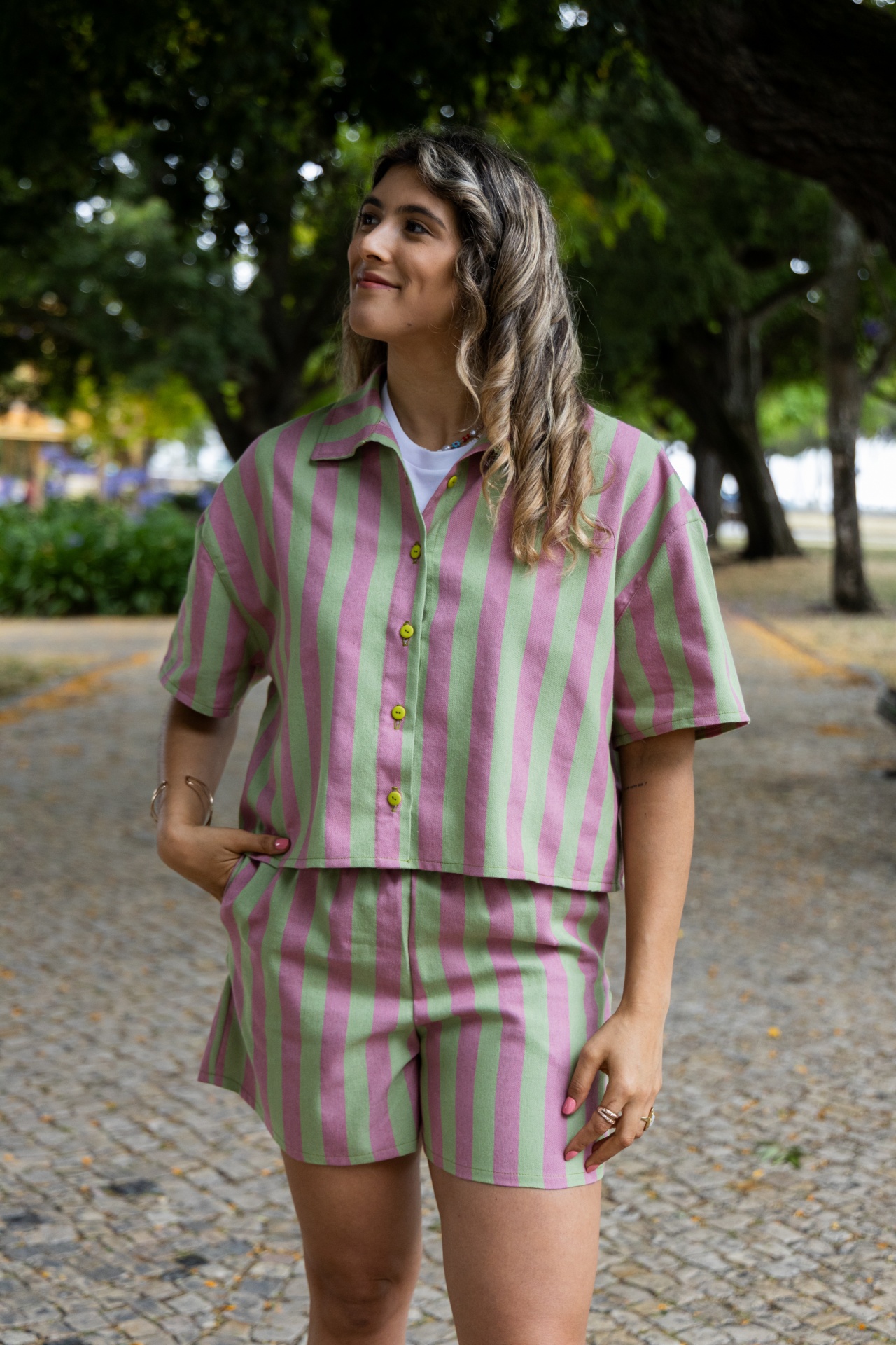 Calções Papaya - Verde/Rosa