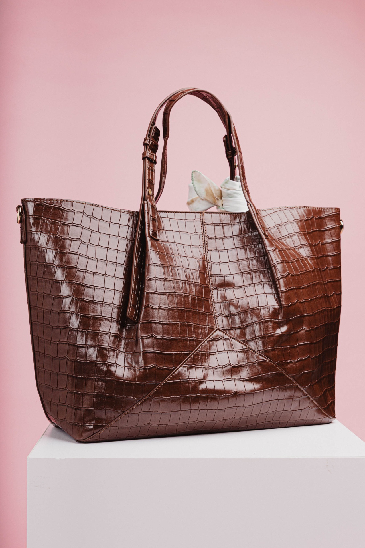 Mala shopper de pele