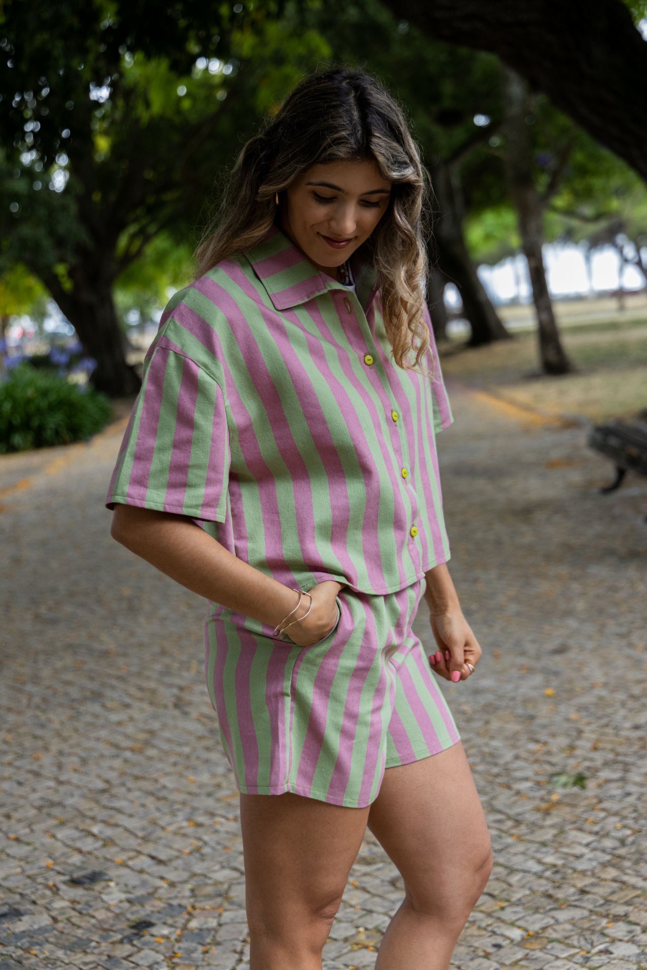 Calções Papaya - Verde/Rosa