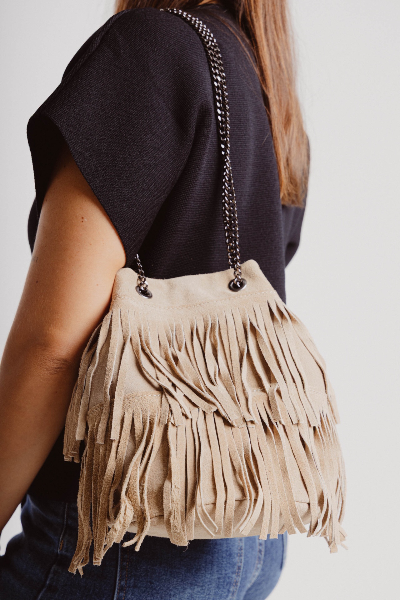 Mala Bucket Camurça