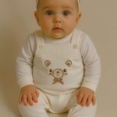 Jardineira Algodão Urso